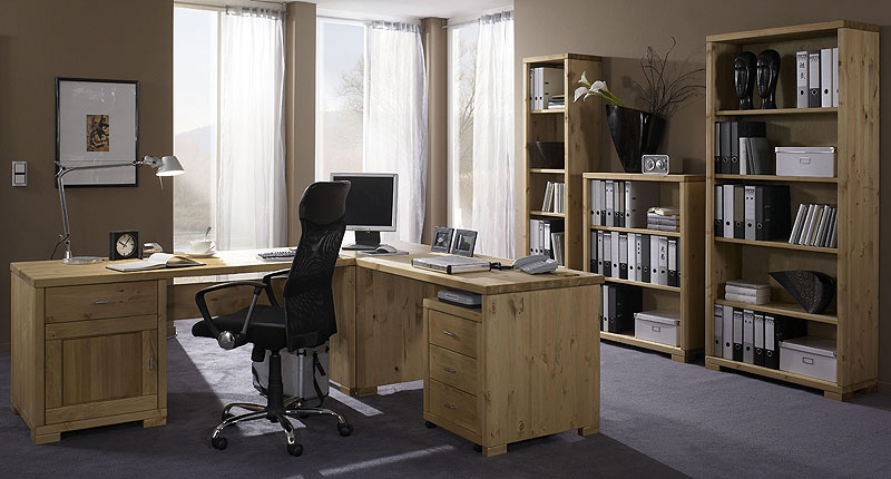 Kiefernholzmöbel Büroeinrichtung - Büromöbel massiv Holz - Oberfläche gelaugt und geölt